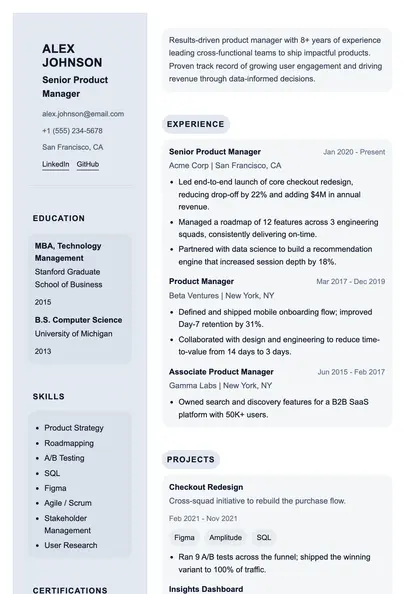 Boardroom Executive resume template preview
